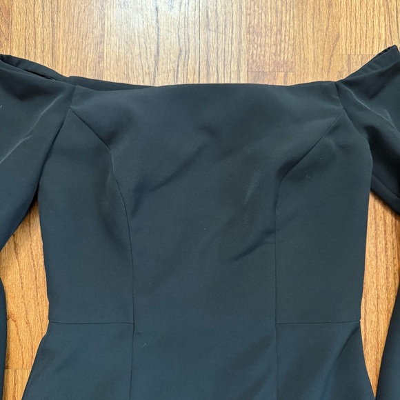 Milly Cady Selena Off Shoulder Bell Sleeve Mini Dress in black size 4 - Picture 3 of 14